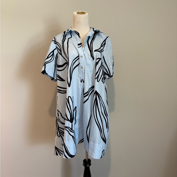 Anthropologie Pollie Short Sleeve Swing Mini Dress SIZE LARGE // MSRP $148 - Picture 2 of 6